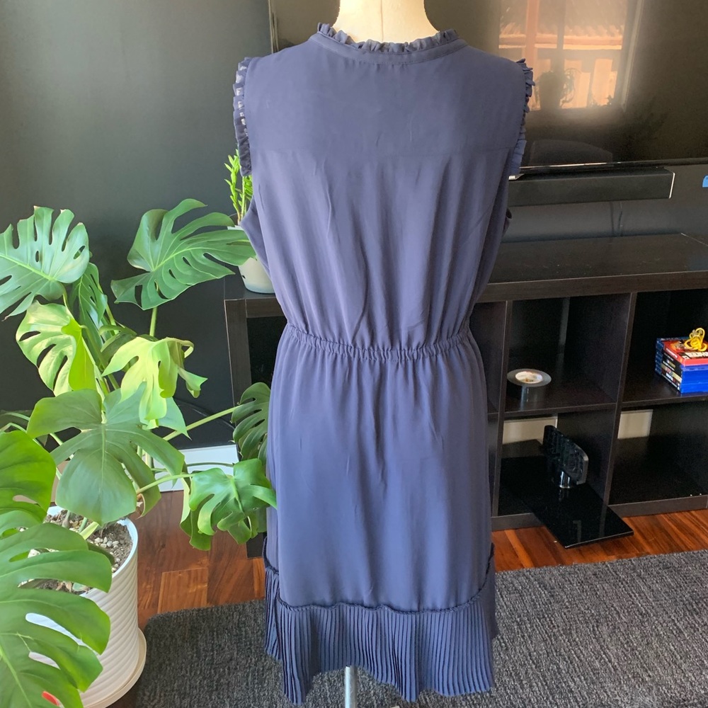 A New Day Navy Blue Pleated Dress size L - Picture 2 of 4